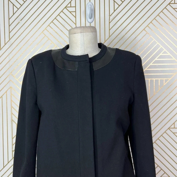 Diane‎ von Furstenberg Marc Leather Trim Blazer Jacket Black Size 10 - Picture 2 of 12